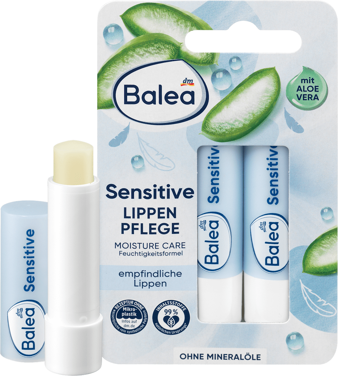 Balea Sensitive Lip Care Stick, 0.34 oz