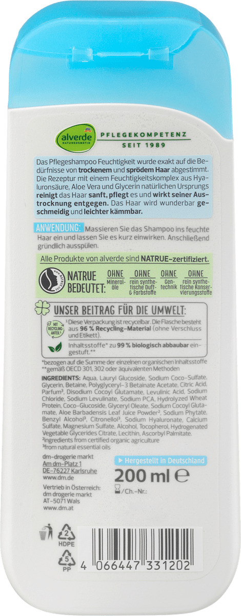 Organic Aloe Vera Moisture Shampoo