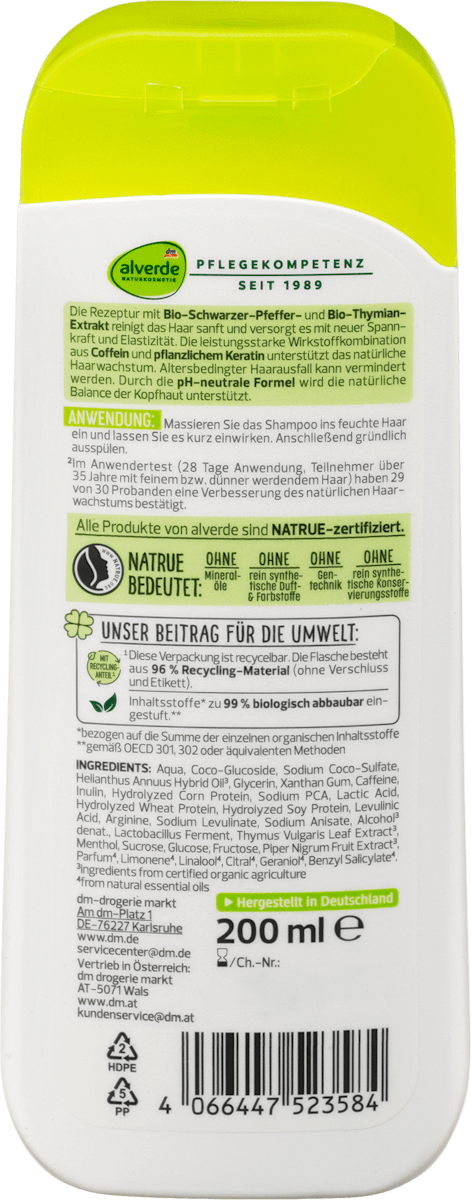 Organic Caffeine Shampoo