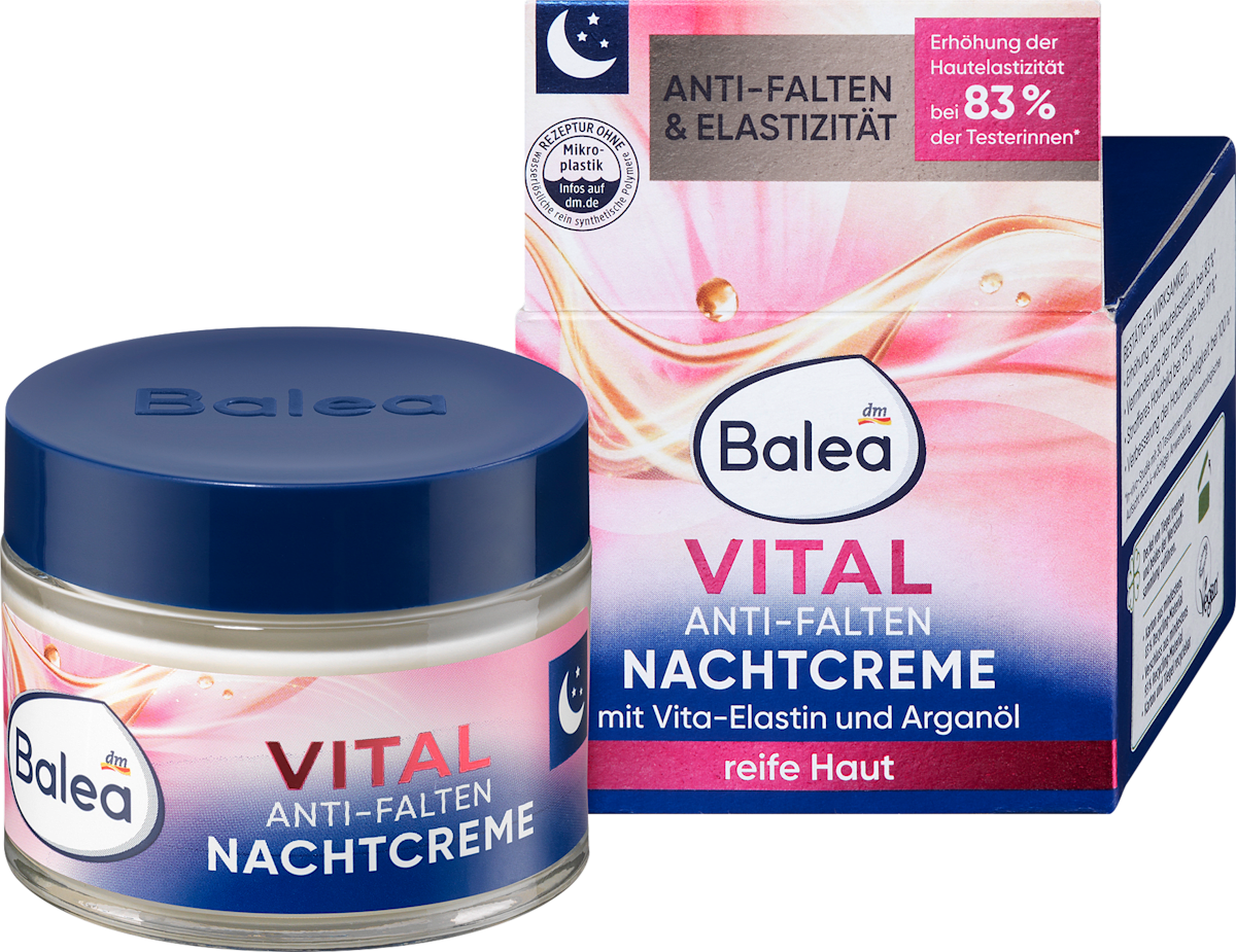 Balea Anti-Wrinkle Night Cream Vital, 1.7 fl oz