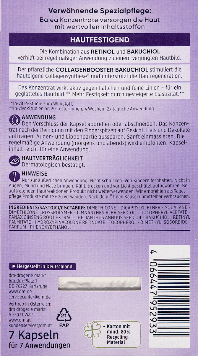 Concentrate Retinol, 7 pcs