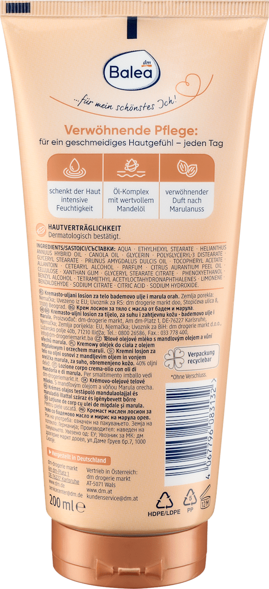 Almond Oil Cream-Oil Body Lotion – Rich Moisture – 6.8 fl oz