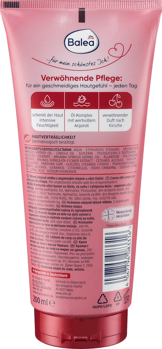 Cherry Cream-Oil Body Lotion - 6.8 fl oz