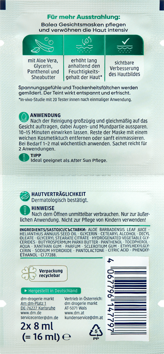 Aloe Vera Face Mask – 0.5 fl oz