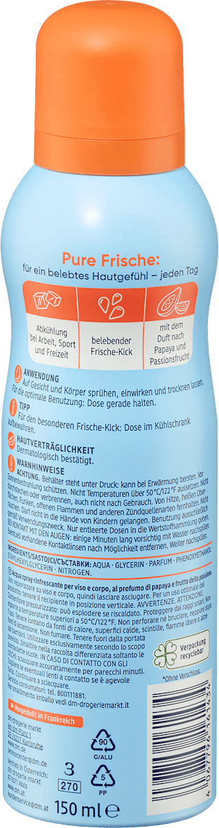 Balea Refreshing Face & Body Mist – Papaya & Passion, 5.1 fl oz