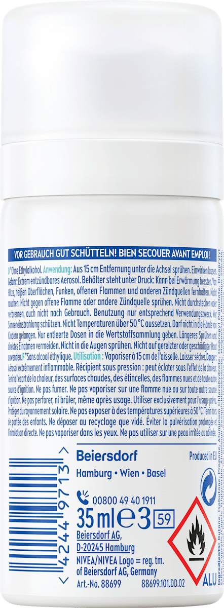 NIVEA Dry Active Antiperspirant Deodorant Spray, 1.2 fl oz